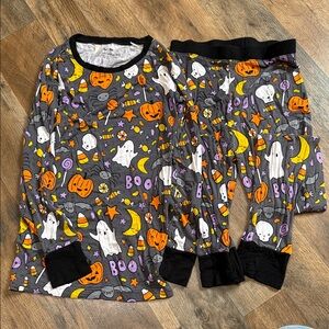 Little Sleepies Halloween Pajama Set - Gray and Orange